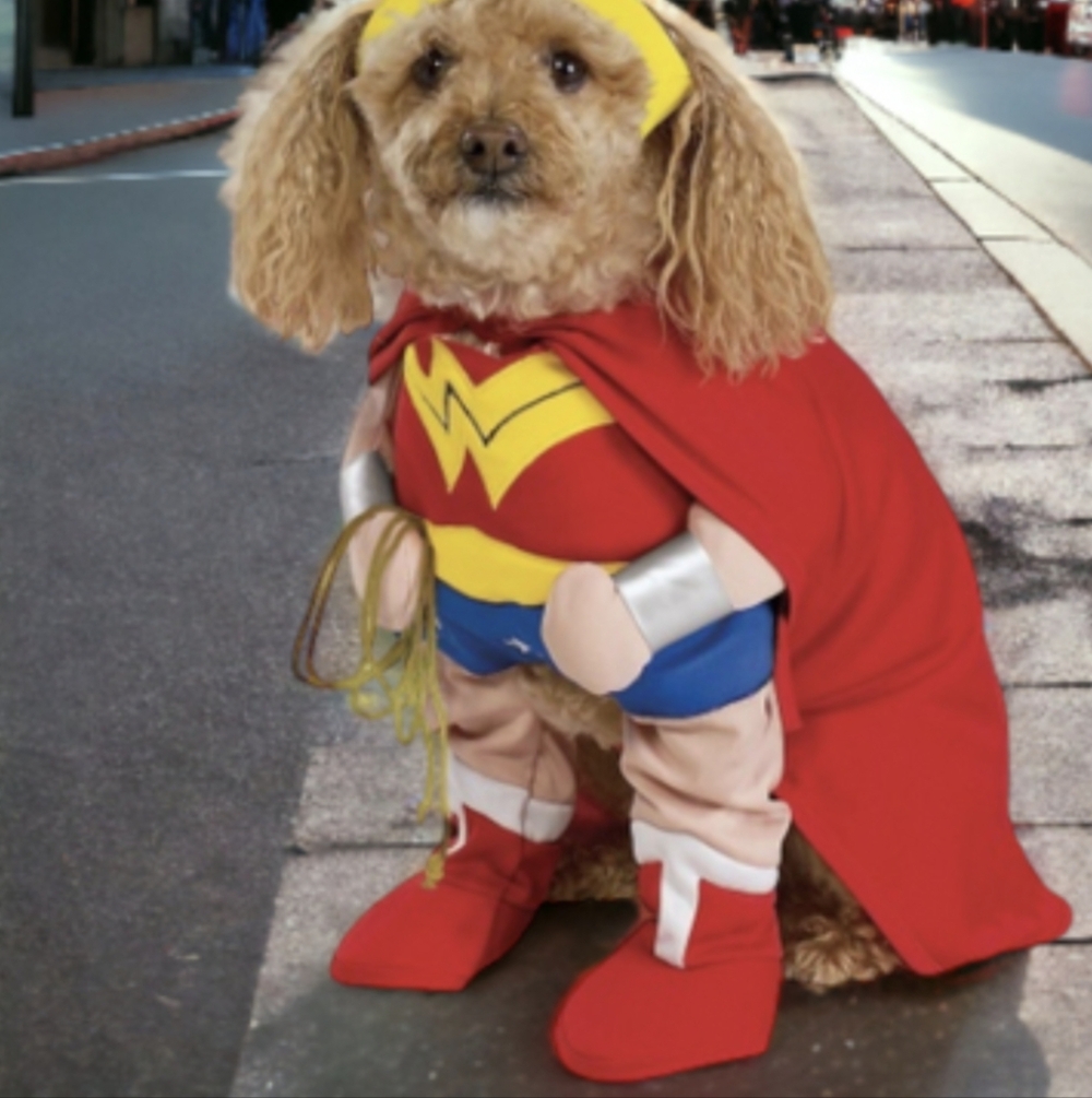 Wonder Woman pet costume Dog Costume Size small Superhero Dog Costume
